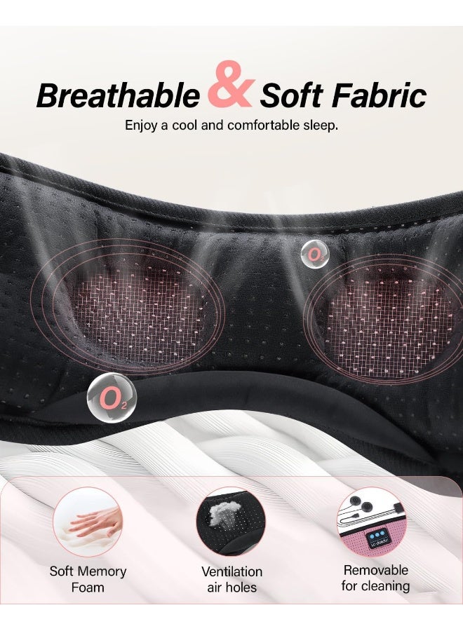 LC-dolida Sleep Headphone, Bluetooth Wireless White Noise Sleeping Eye Mask, 3D Breathable Sleep Mask with Timer for Sleeping Travel Relaxation, Meditation, Cool Gadgets for Women Man - Image 3
